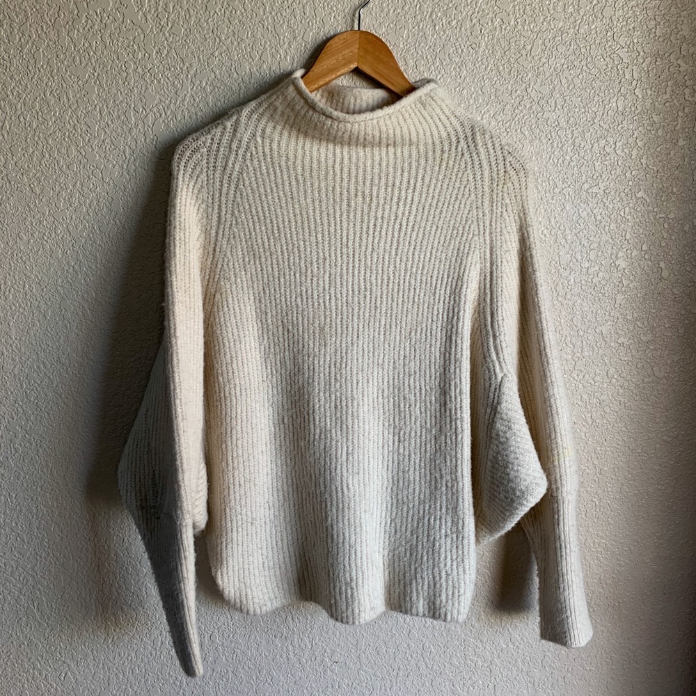 Mock neck dolman sweater -cream color!